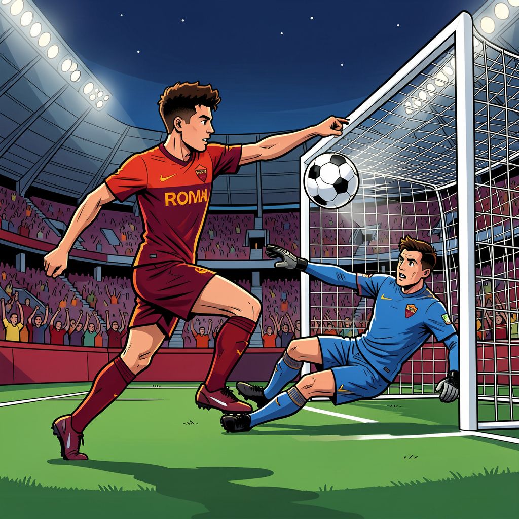 Donyell Malen schiet koploper AS Roma met een historische treffer langs Torino.