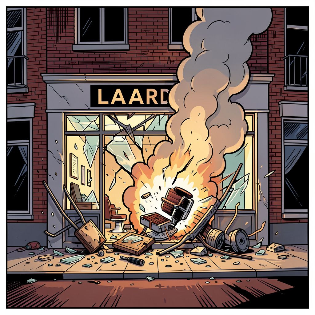 Opnieuw schrikt Vlaardingen op door een verwoestende explosie bij een lokale kapperszaak.