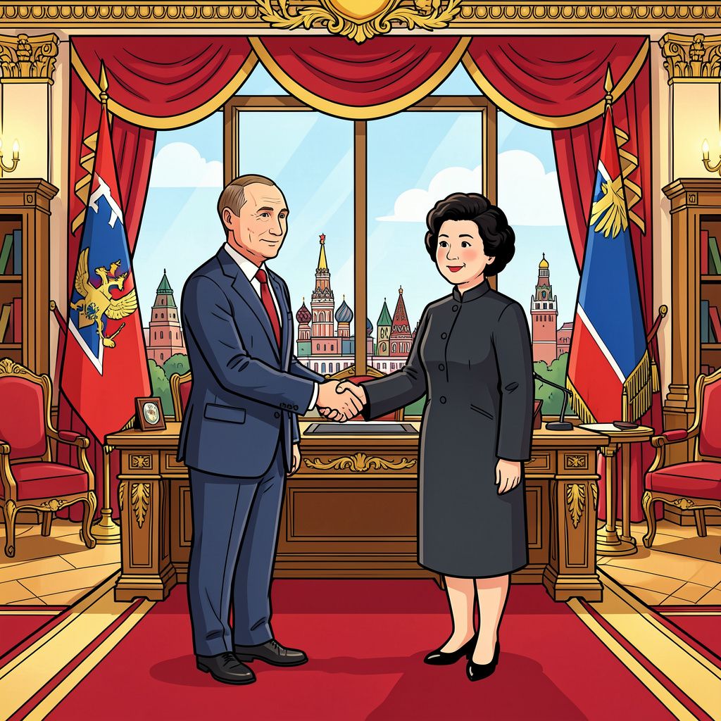 Poetin bedankt Noord-Korea gisteren in het Kremlin voor de soldaten die meevechten in Oekraïne.