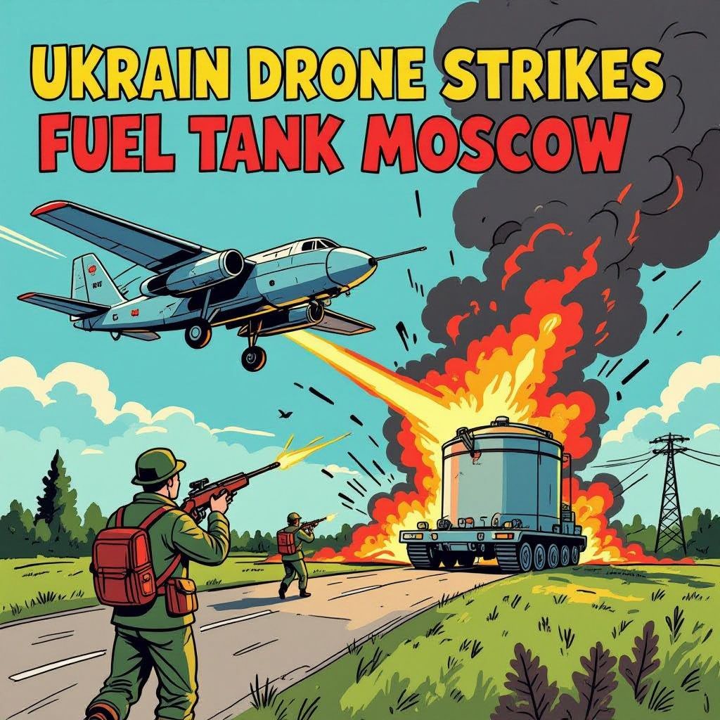 Oekraïense drones raken brandstoftank vlakbij Moskou en zetten 800 vierkante meter in vuur en vlam