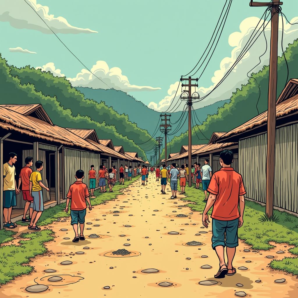 Mae Sot wordt een Myanmarese stad op Thaise grond terwijl hulpgeld opraakt