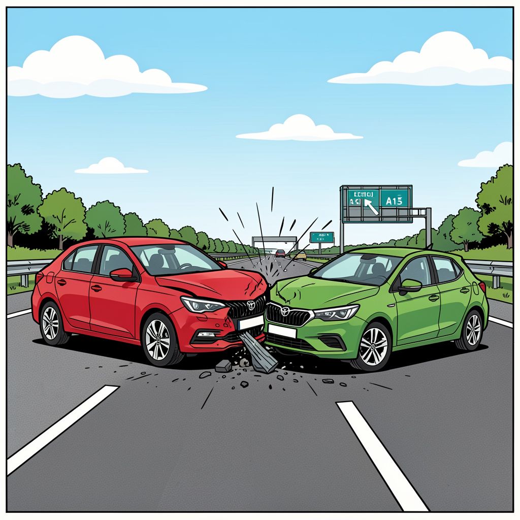Twee auto's botsen op A15 en zetten hele snelweg urenlang stil