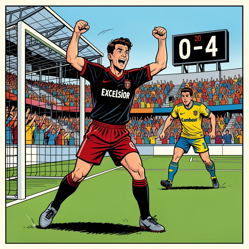 Excelsior deelt direct een keiharde tik uit aan het gepromoveerde Cambuur.