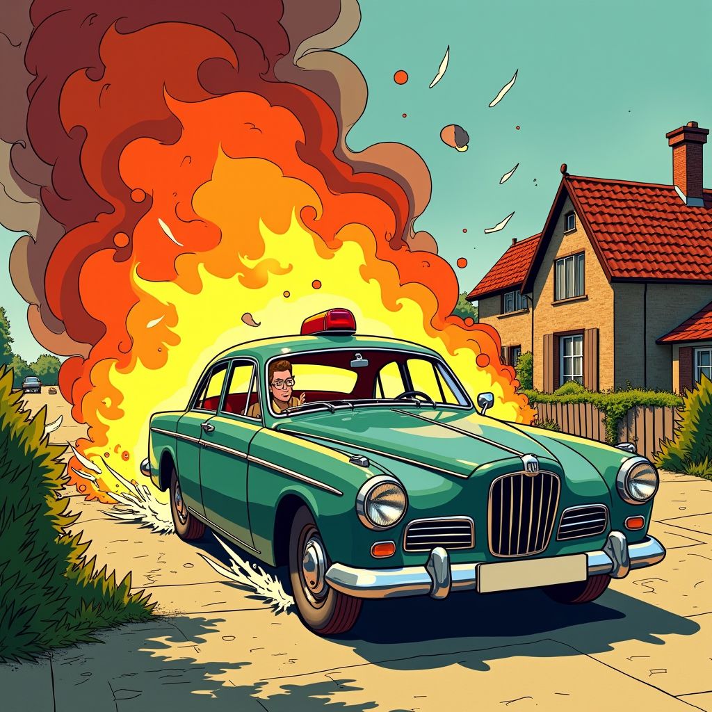 Achtervolging eindigt in drama wanneer auto tegen woning knalt en vlam vat