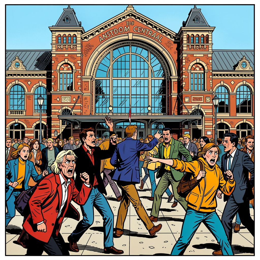Een uit de hand gelopen ruzie achter Amsterdam Centraal eindigt in een massale steekpartij.