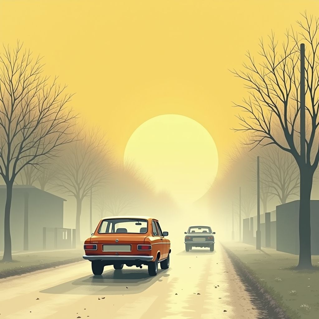 Bijna heel Nederland verdwijnt in dichte mist terwijl Saharastof de zon blokkeert