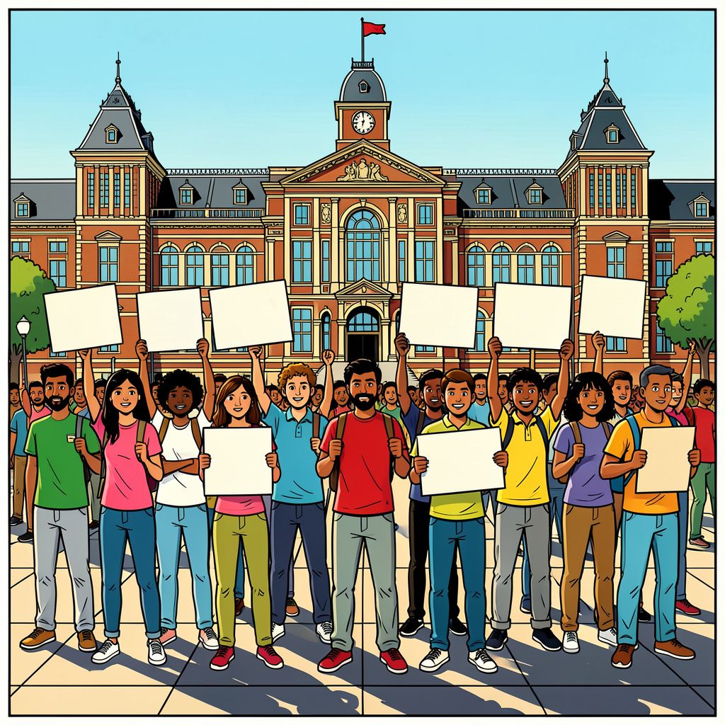 Op het Museumplein eisen Indiase demonstranten eerlijke examens voor hun thuisland.