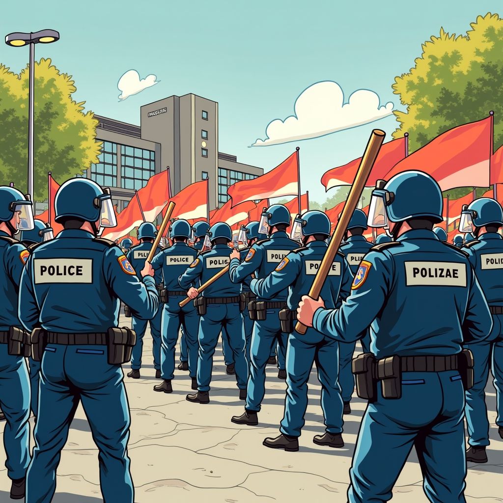 Politie slaat hard toe met wapenstokken bij protest tegen mega-opvang in Den Haag