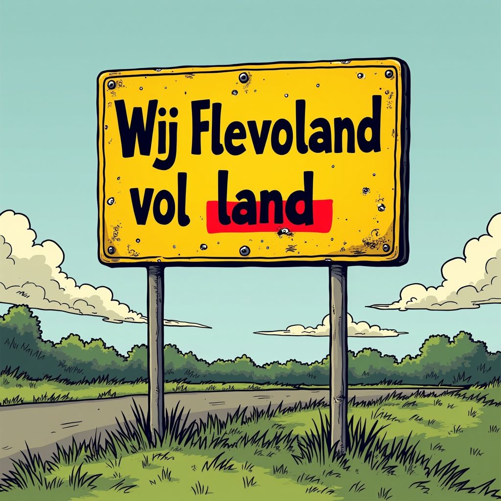 Vandalen veranderen 'Wij Flevoland' in anti-asiel leus binnen een week