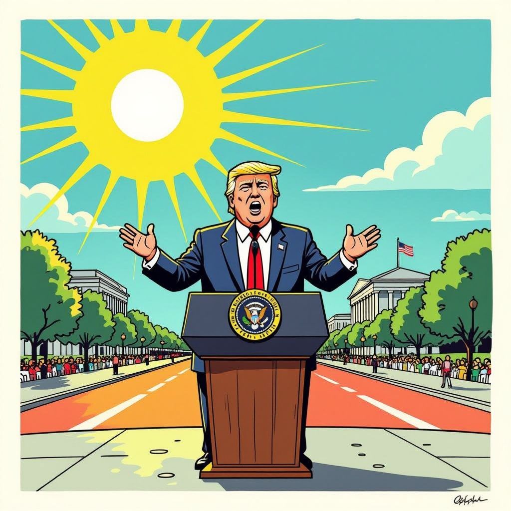 Extreme hitte schrapt parades voor miljoenen Amerikanen, maar Trump trotseert de oven.