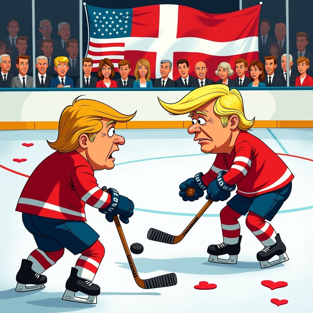 Trump's groenlandse dromen maken van ijshockeywedstrijd een politiek spektakel