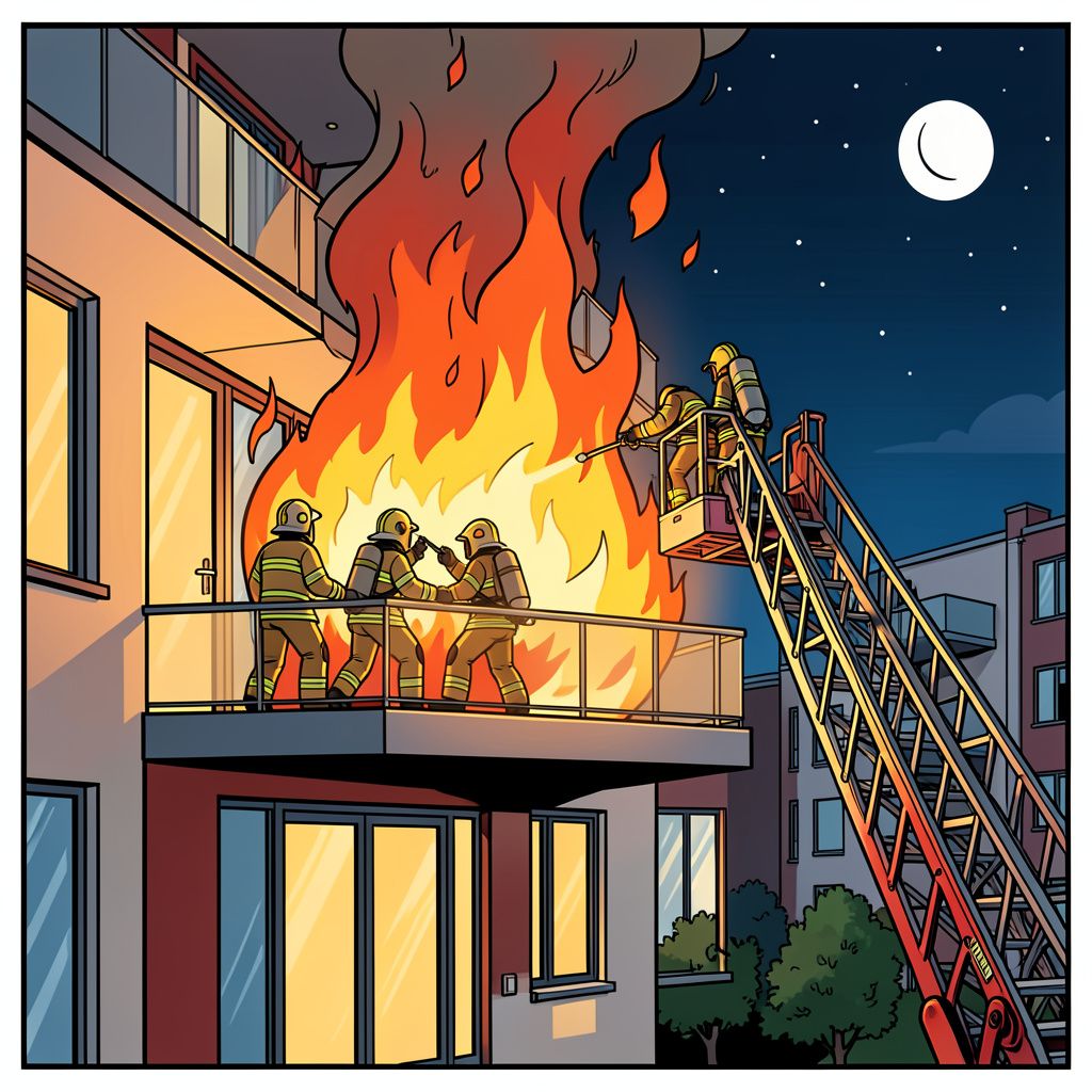 Een felle brand op een balkon in Veenendaal daagt de brandweer flink uit.