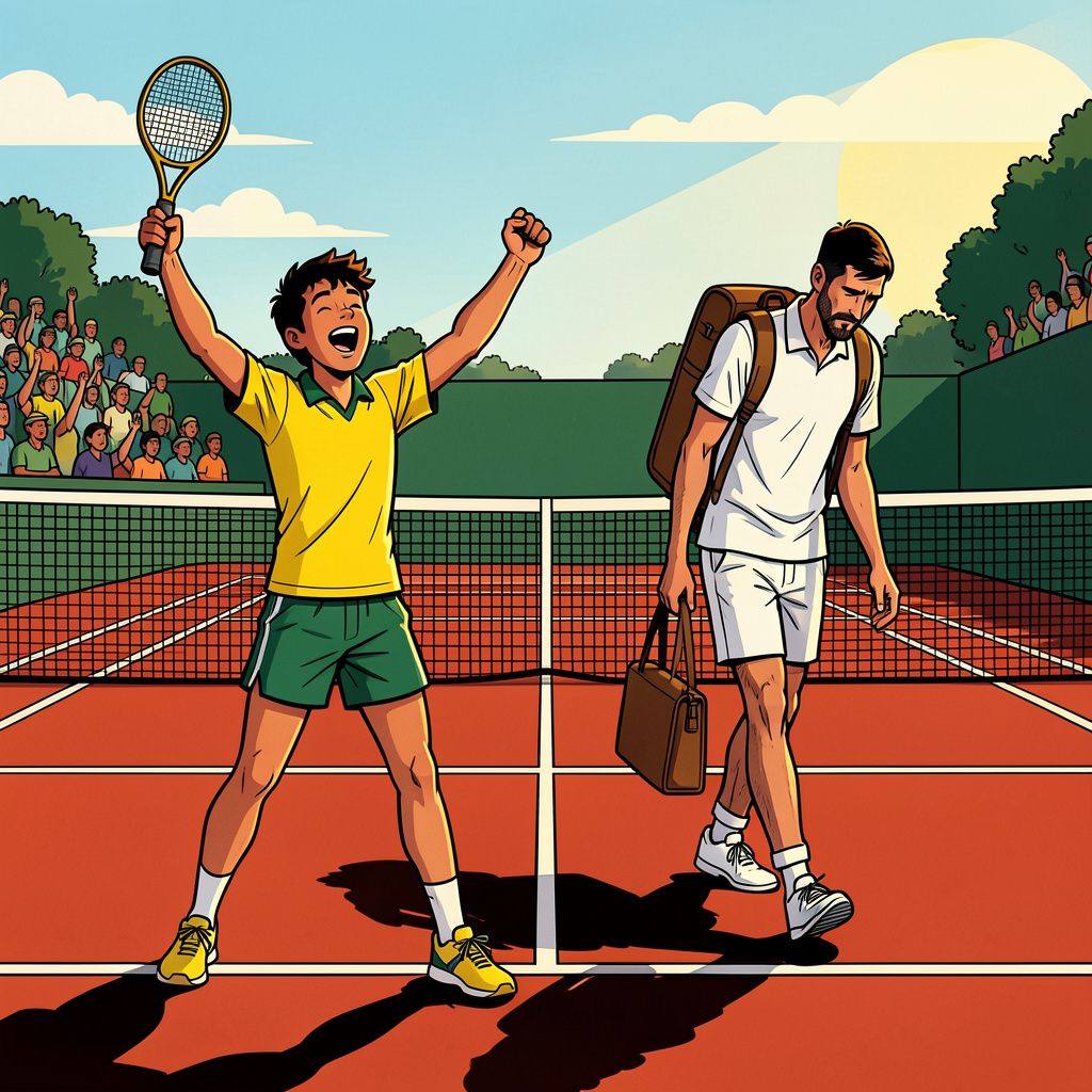 Negentienjarige Braziliaan stuurt tennislegende Djokovic na bijna vijf uur strijd naar huis op Roland Garros.