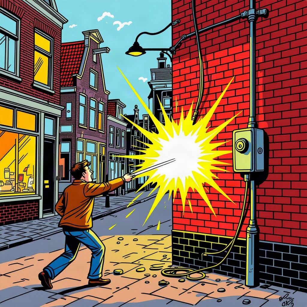 Gefrunsel aan een stroomkabel veroorzaakt een steekvlam en stuurt een Rotterdammer naar het ziekenhuis.