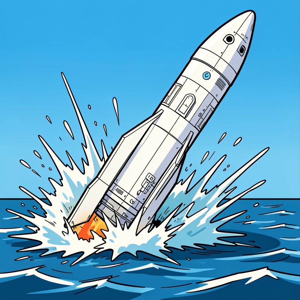 SpaceX lanceert de grootste raket ter wereld, maar de landing eindigt met een harde klap.