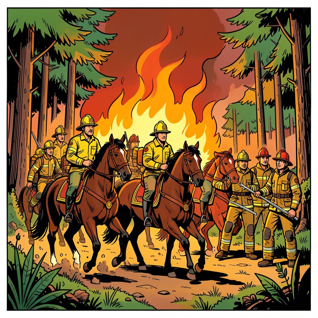 Paarden van het cavalerie-escorte redden Utrechtse bossen van veel grotere brand