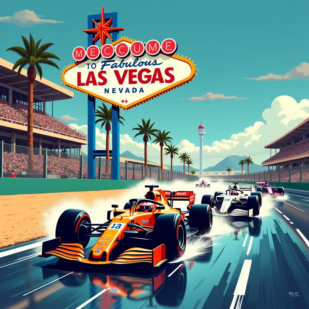 Norris pakt pole in Las Vegas terwijl Hamilton crasht in natte kwalificatie