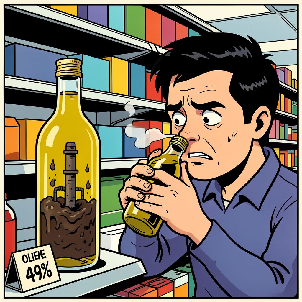 Je dure fles extra vierge olijfolie uit de supermarkt blijkt vaak smerige lampolie te zijn.