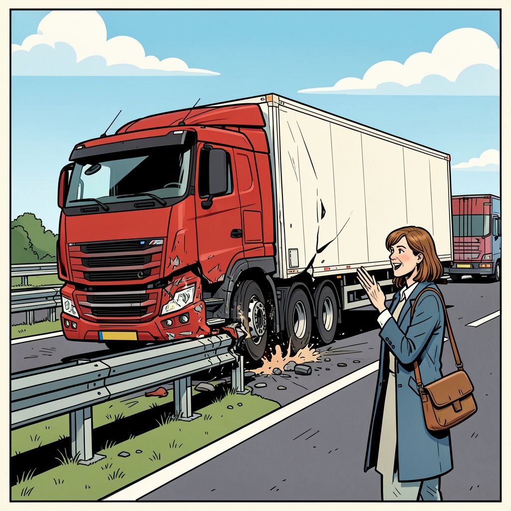 Getuige Manon ziet 'joekel' van vrachtwagen tegen vangrail op A12 staan