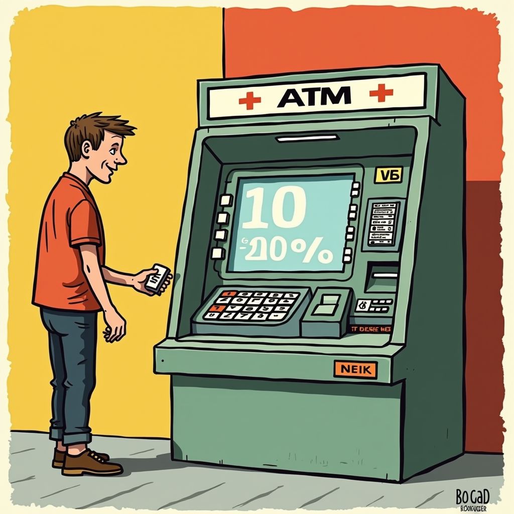 Nederlandse pinautomaten dwingen klanten tot fooikeuze van 10 tot 20 procent