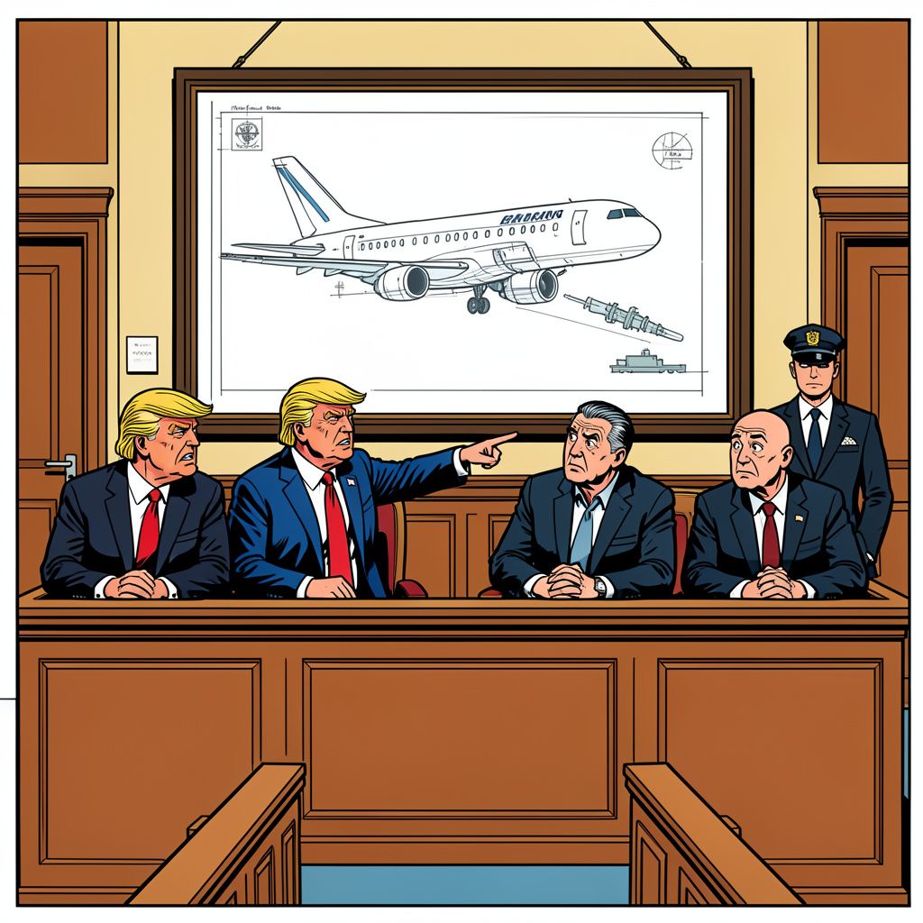 Trump sleept journalisten voor de rechter na onthullingen over zijn onveilige nieuwe vliegtuig.