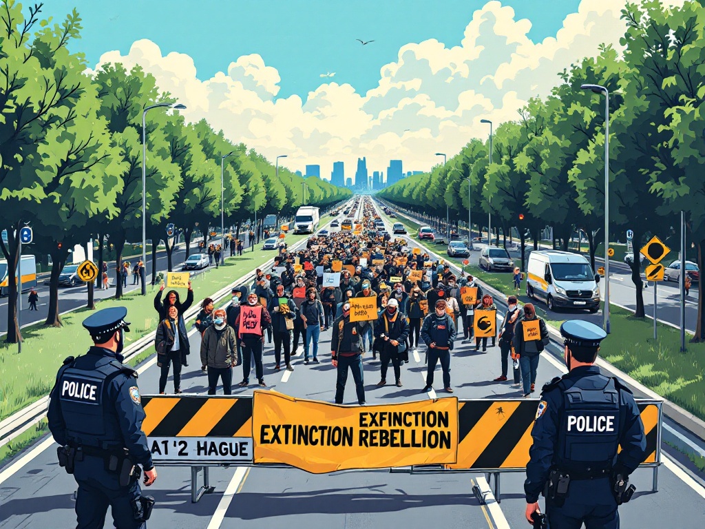 Extinction Rebellion blokkeert voor 40e keer A12 in Den Haag