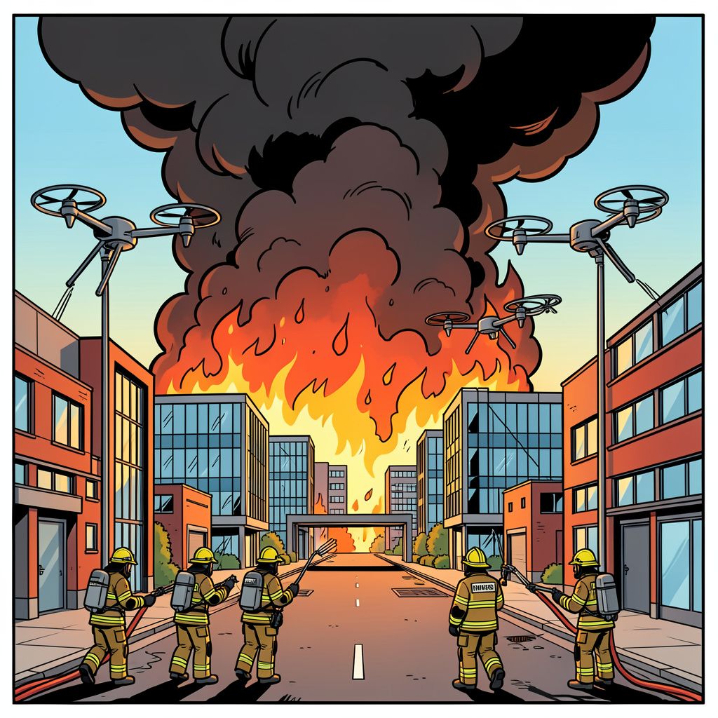 Een grote brand legt meerdere panden in Papendrecht in de as.