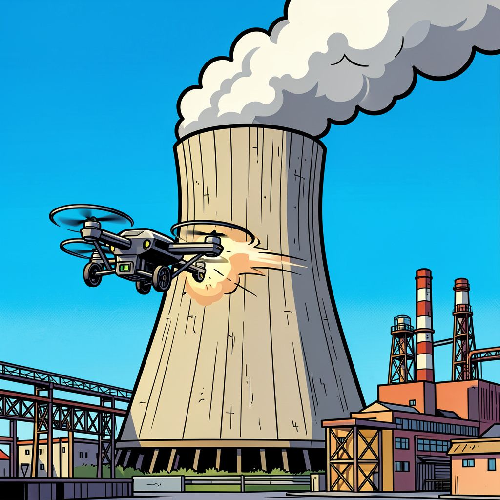 Een drone raakt een draaiende Russische kerncentrale in Koersk.