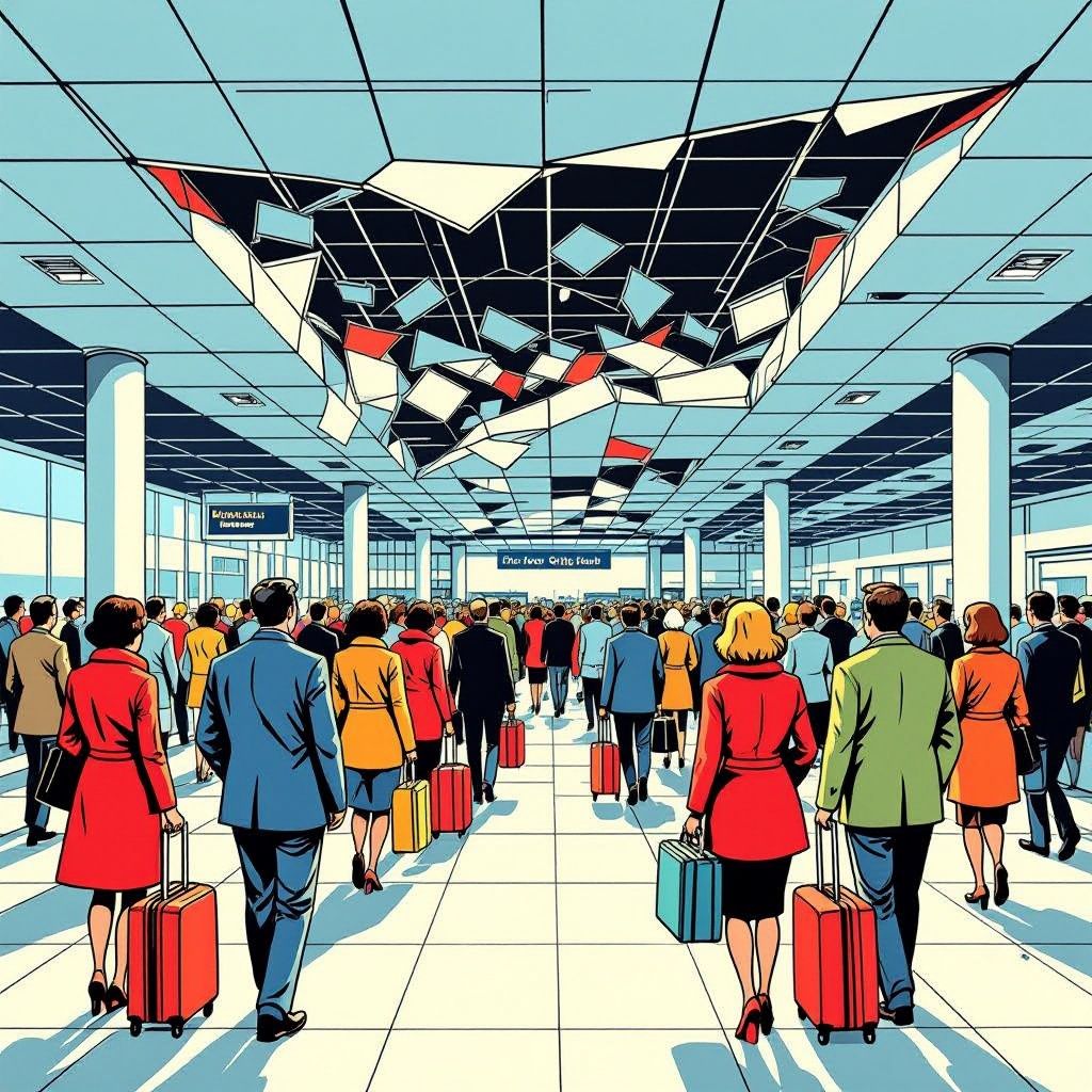 Een ingestort plafond zet Schiphol vandaag volledig op zijn kop.