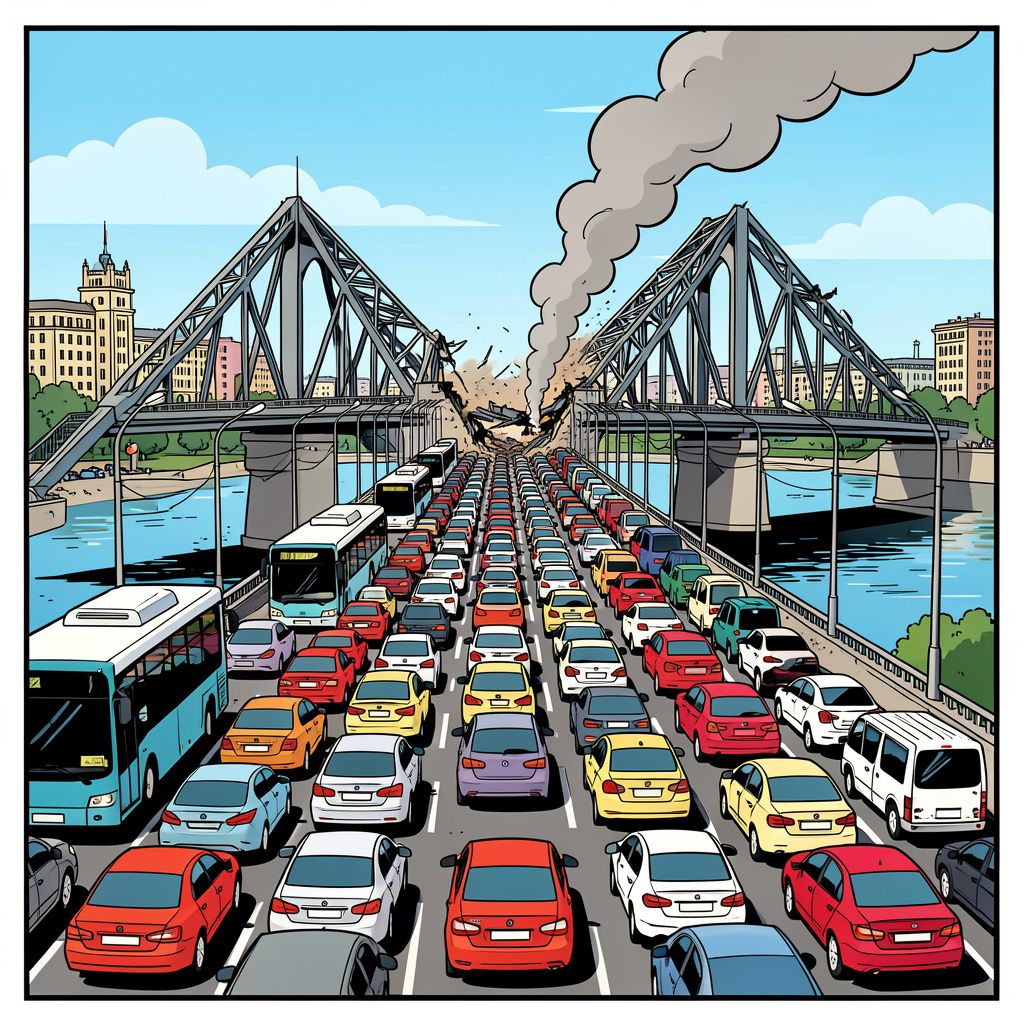 Rusland legt het verkeer in Kiev plat met gerichte aanvallen op de vitale bruggen over de Dnjepr.
