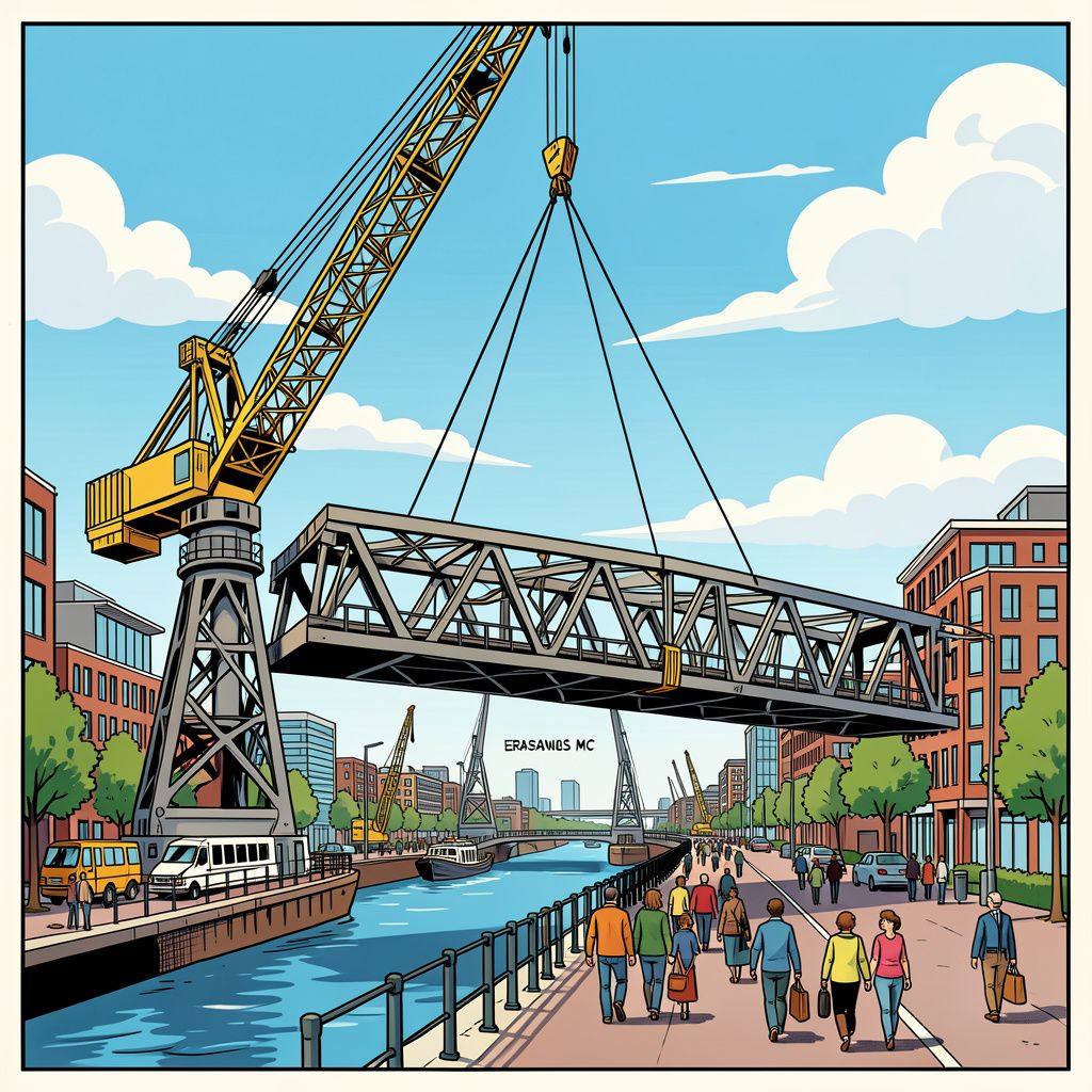 Rotterdam hijst langverwachte Daniel den Hoedbrug op haar plek.