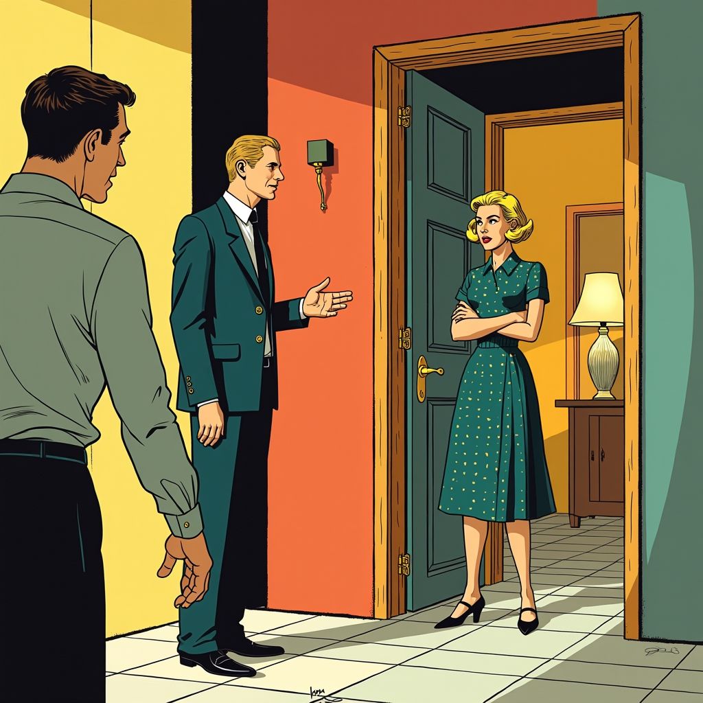 Een deurwaarder aan de deur onthult het dubbelleven van een gokverslaafde echtgenoot