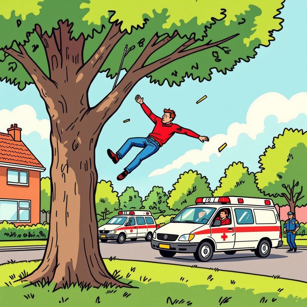 Man valt meters naar beneden uit boom in Purmerend en raakt zwaargewond