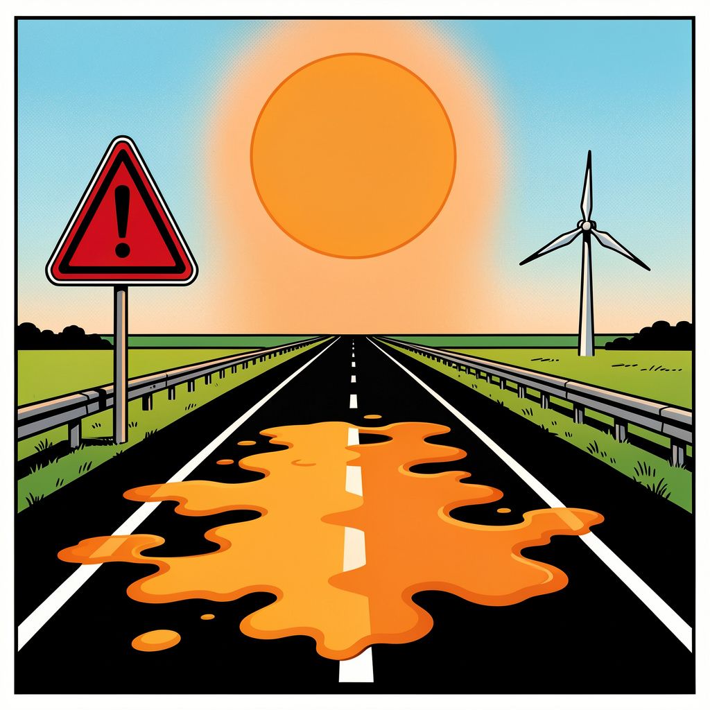Extreme hitte zet Nederland op rood en doet het snelwegasfalt smelten.