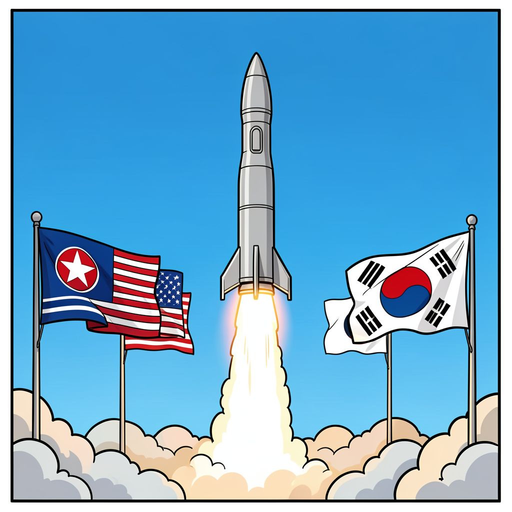 Noord-Korea vuurt opnieuw raketten af na gezamenlijke militaire oefeningen van de Verenigde Staten en Zuid-Korea.