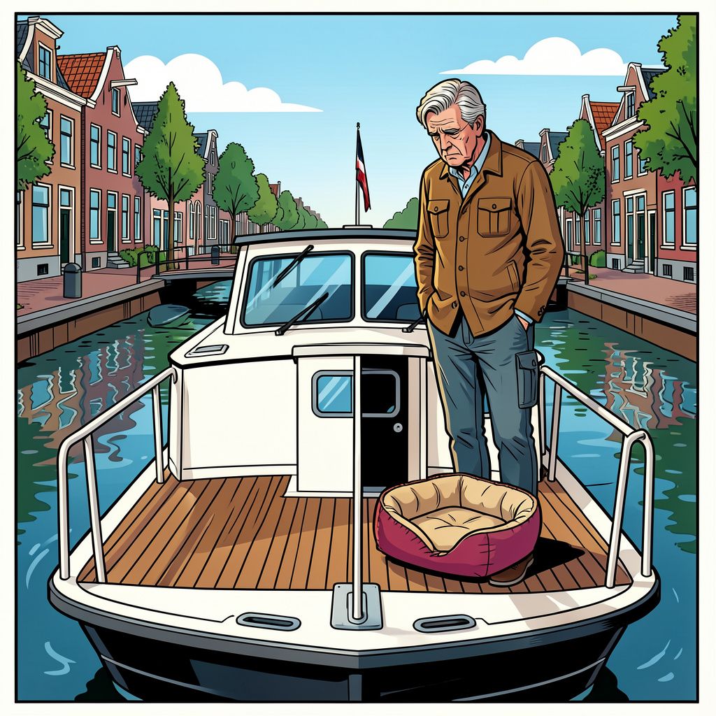 De opnames van Denkend aan Holland stoppen tijdelijk na de dood van teckel Nhaan.