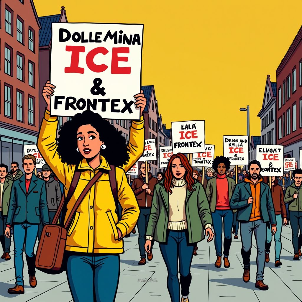 Dolle Mina voert actie tegen ICE en Frontex in hartje Den Haag