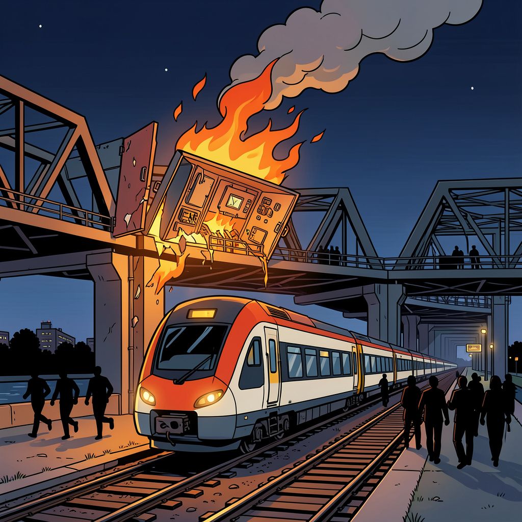 Brandstichting op het spoor legt treinverkeer tussen Rotterdam en Delft de hele dag stil.