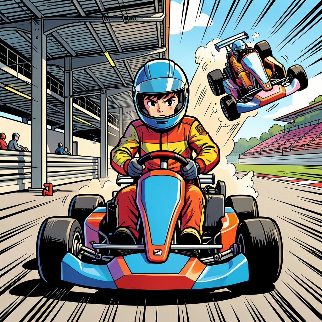 Een kart vliegt over het hoofd van Jack Wolff en hij stapt de volgende ochtend gewoon weer in.