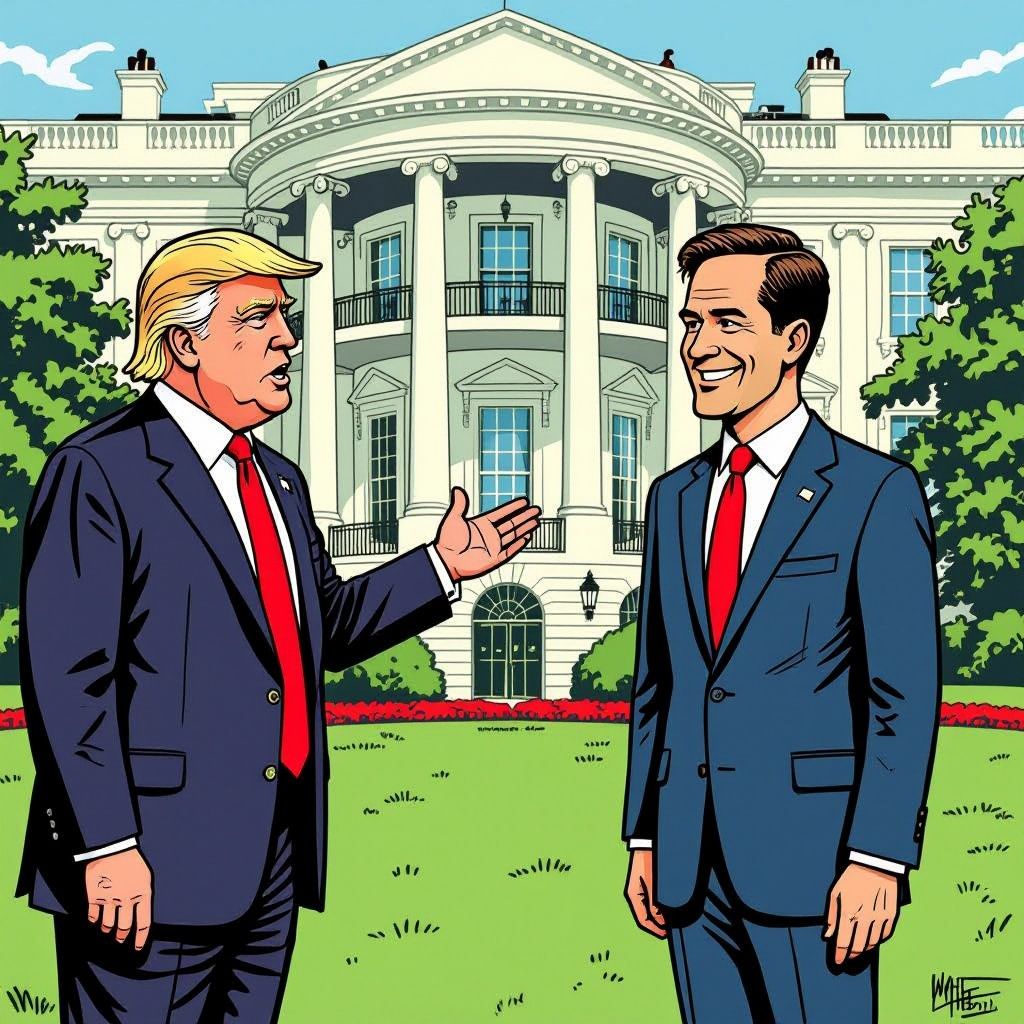 Donald Trump wenst Mark Rutte en zijn niet-bestaande echtgenote een veilige wandeling toe.