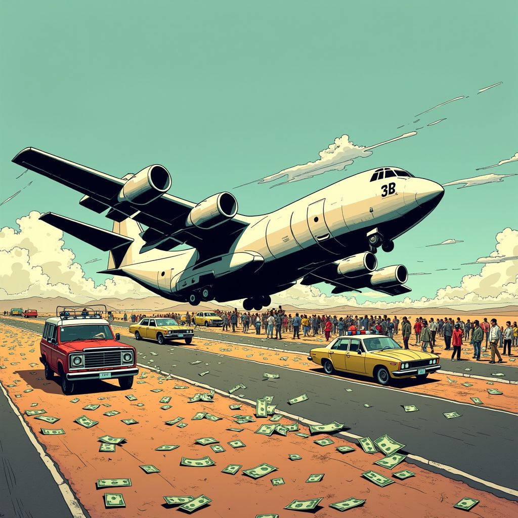 Militair vliegtuig vol contant geld crasht in Bolivia en veroorzaakt complete chaos in de straten