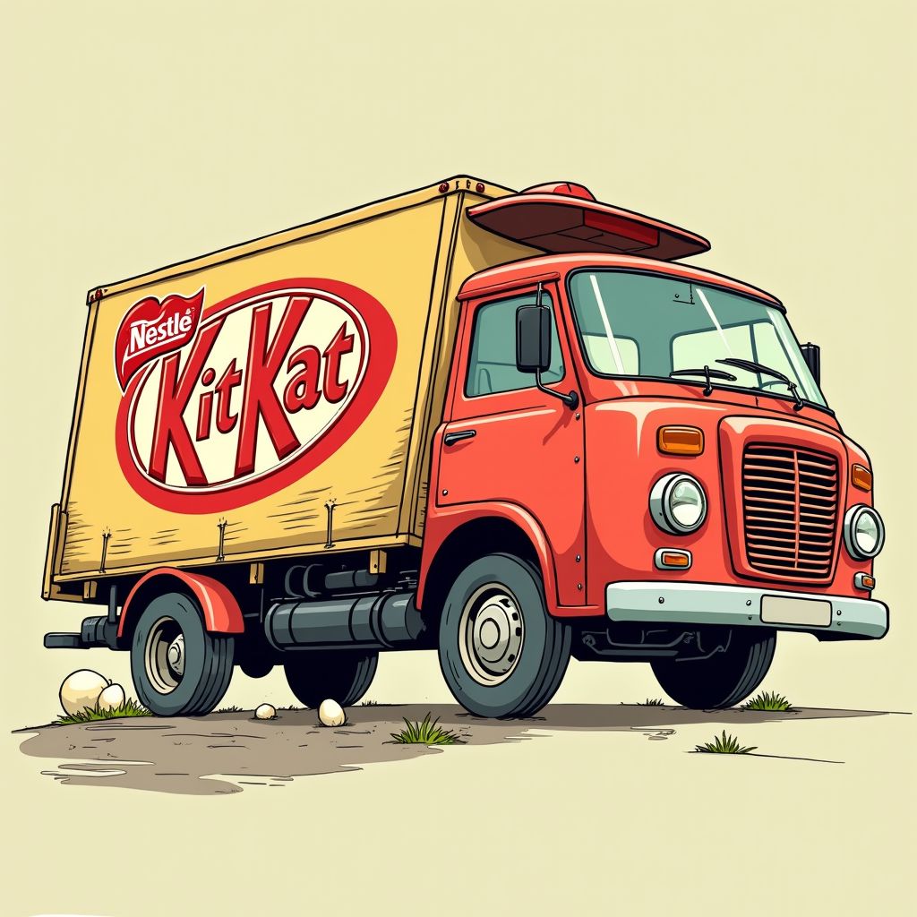 Dieven stelen complete vrachtwagen vol KitKat repen vlak voor pasen