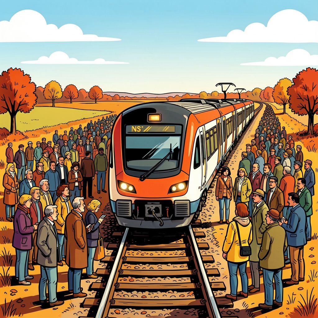 Een kapotte NS-trein zet honderden reizigers urenlang vast bij de Duitse grens.