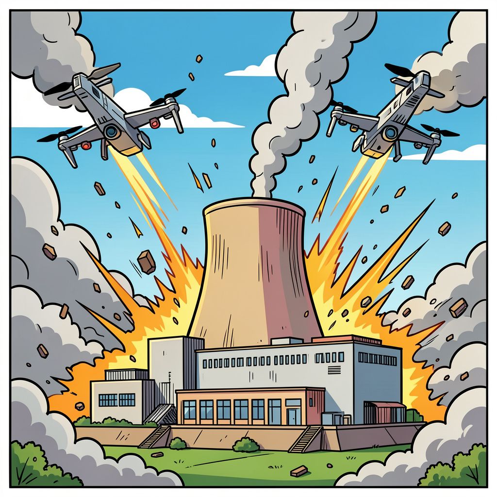 Drie drones treffen de kerncentrale van Zaporizja.