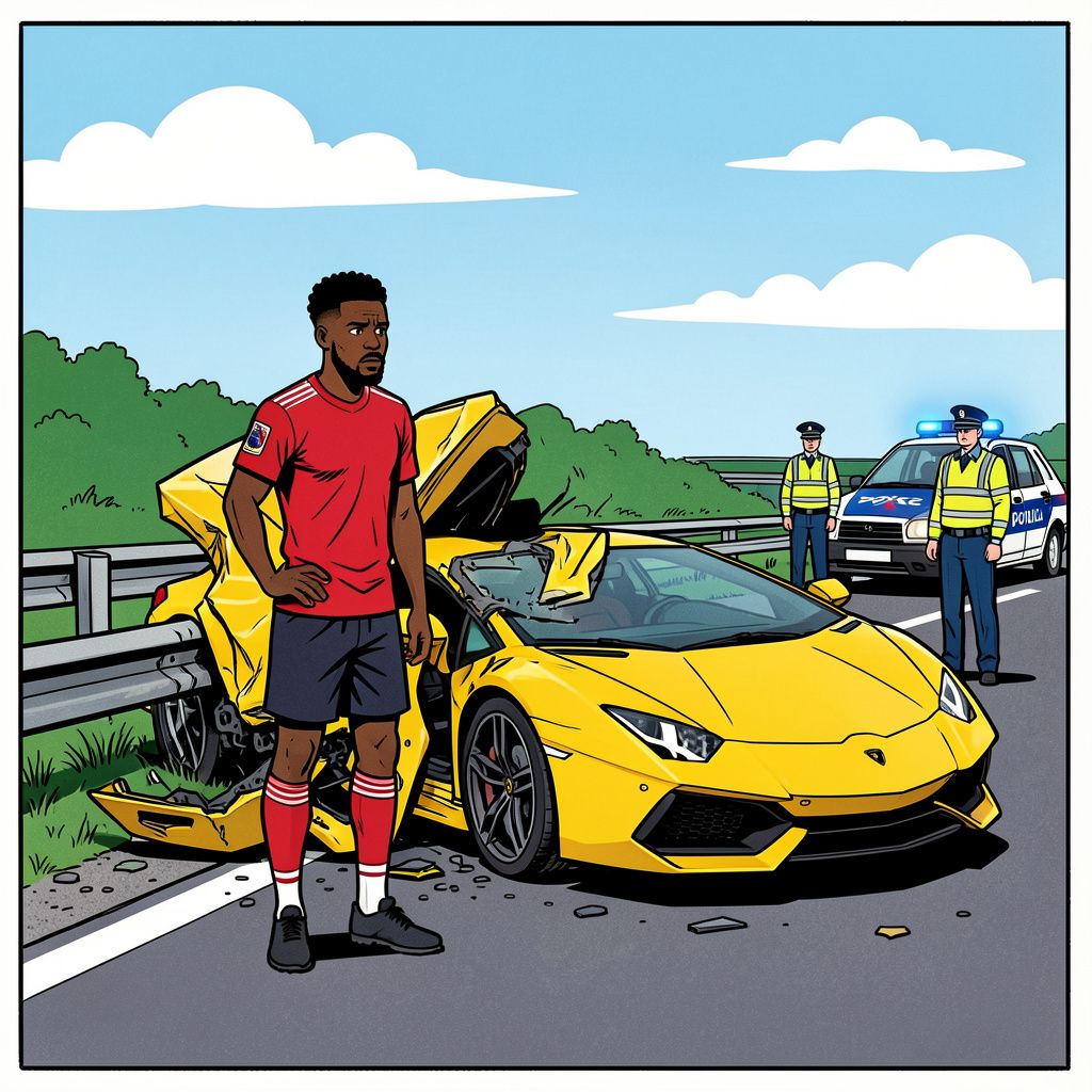 Feyenoord-aanvaller Sterling crasht met Lamborghini en wordt opgepakt op verdenking van drugsgebruik
