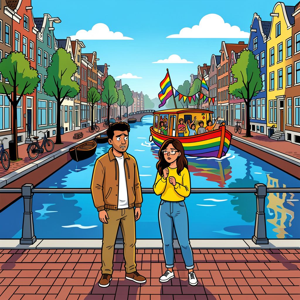 Terwijl de boten door Amsterdam varen, voelen lhbtiq+'ers zich steeds minder veilig op straat.