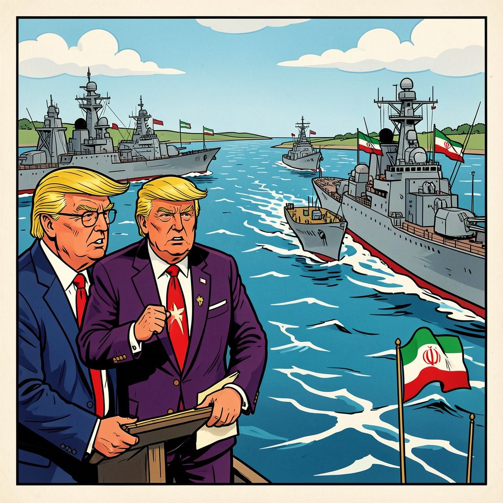 Trump laat amerikaanse oorlogsschepen door straat van hormuz varen terwijl iran dreigt met aanvallen