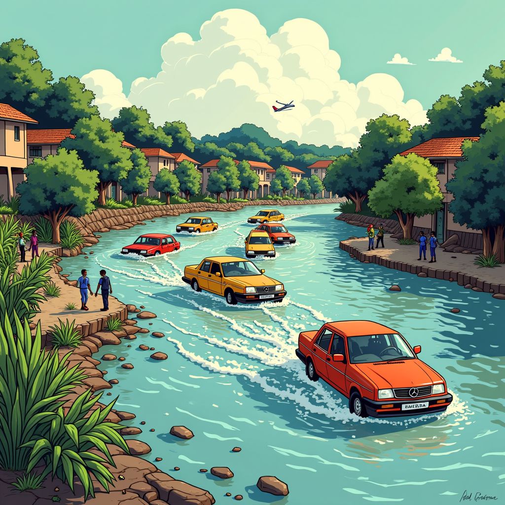 Nairobi verandert in één nacht in een dodelijke watervlakte waar auto's wegdrijven