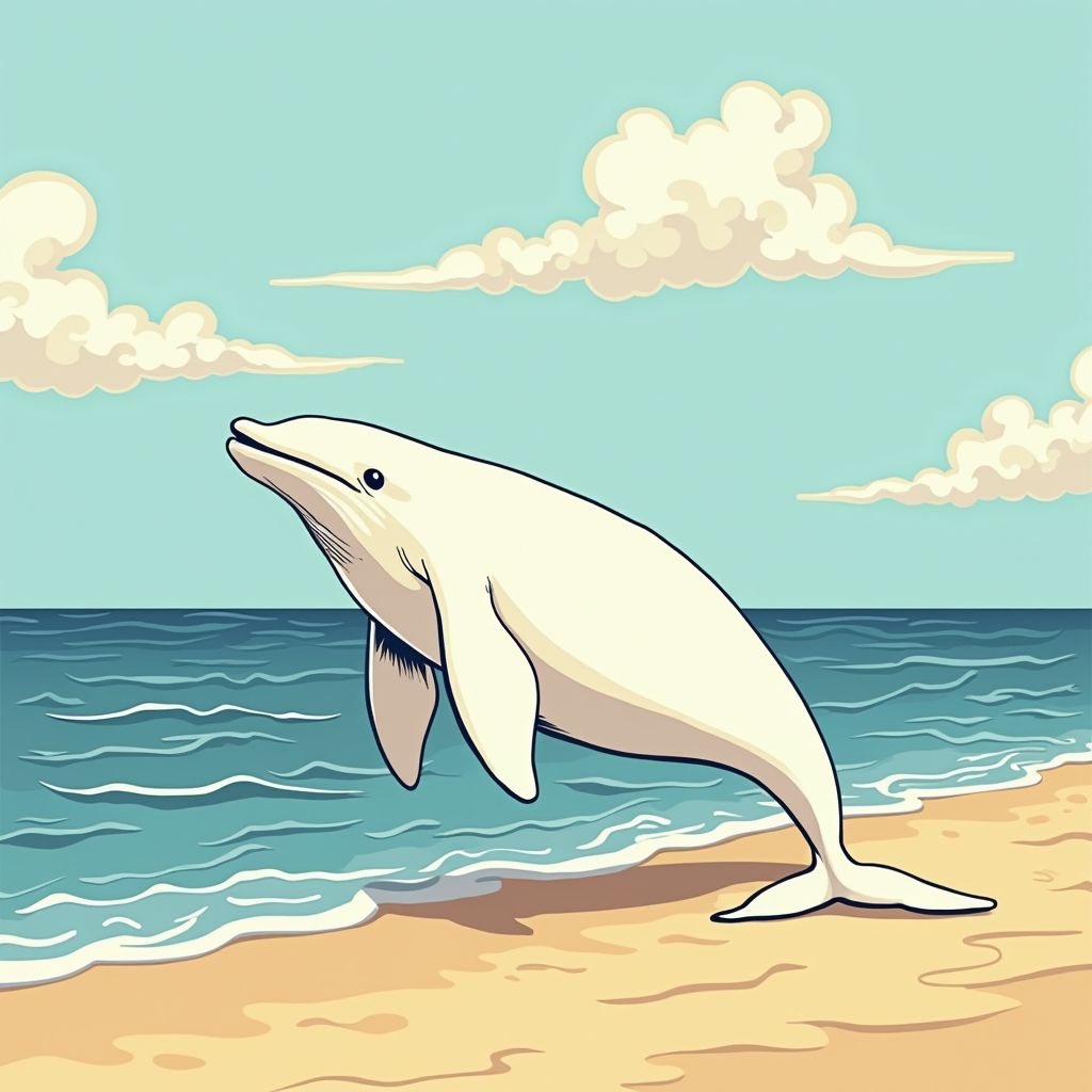 Een arctische witte dolfijn zwemt plots voor de Nederlandse kust na zestig jaar afwezigheid