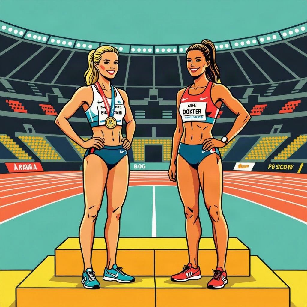 Emma Oosterwegel en Sofie Dokter pakken zilver en brons op de EK-zevenkamp in Birmingham.